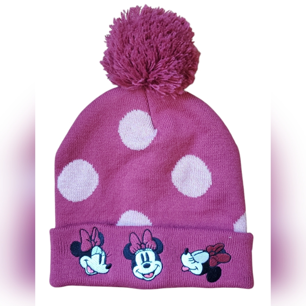 Disney Minnie Mouse Girls‎ Winter Pink Pom Pom 3 Minnie Mouse Beanie Hat